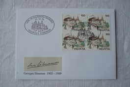 1994 FDC G. Simenon 4er-Block SBK 871