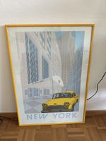 Vintage New York Silkscreen Poster von 1984 in gelbem Rahmen