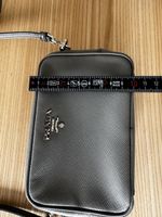 mini crossbody bag Prada in leather Saffiano grey