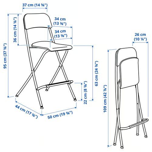 Ikea Tabourets: FRANKLIN klappbare Barhocker 2x in Weiss – D'occasion à Zürich par Scorten 2