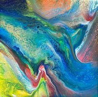 Acrylbild Nr. 6812, Grösse 25x25cm, Handgemaltes Unikat