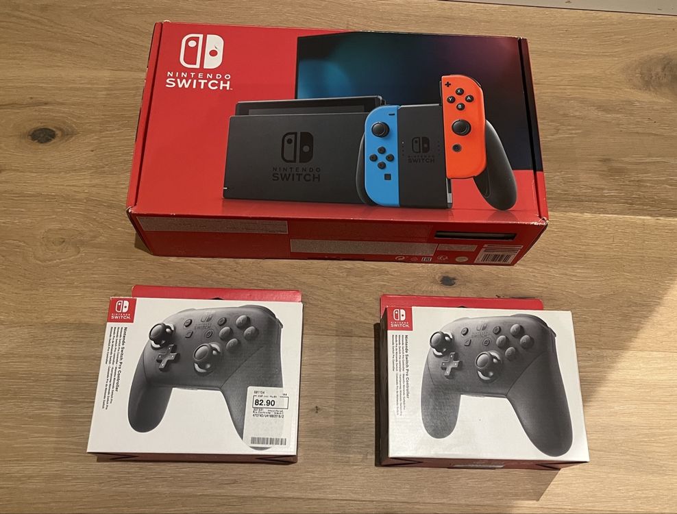 Nintendo Switch Console + 2x Pro Controller Set (Neu (gemäss ...