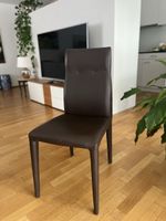  Stühle Leder dunkelbraun 6 Stück guter Zustand