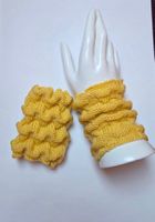 Pulswärmer handgestrickt gelb