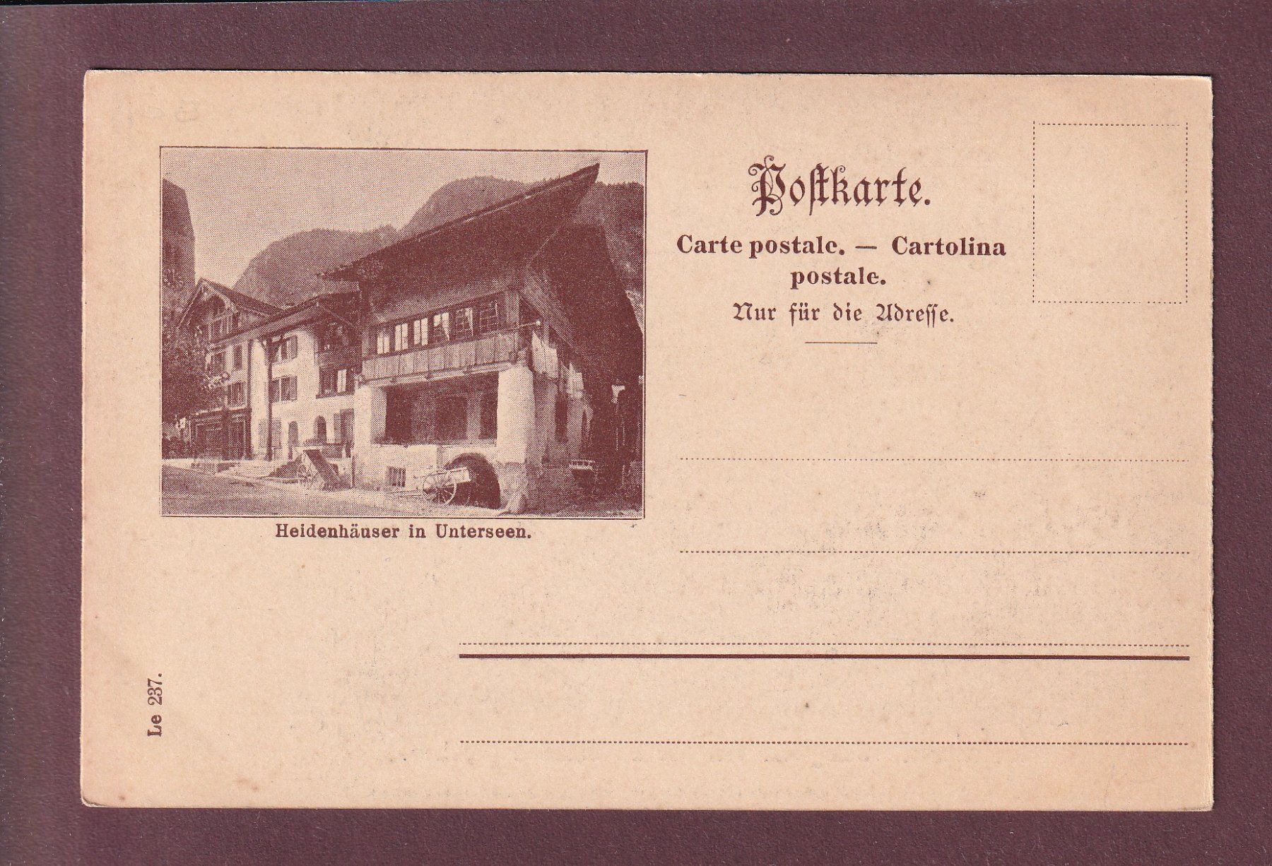Cartoline postali: INTERLAKEN - Doppelseitig - Unterseen – Usato da Pully venduto da nicecards 1