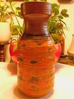 ‎Vase de Plancher Vintage Rot Orange Westdeutschland 1970er