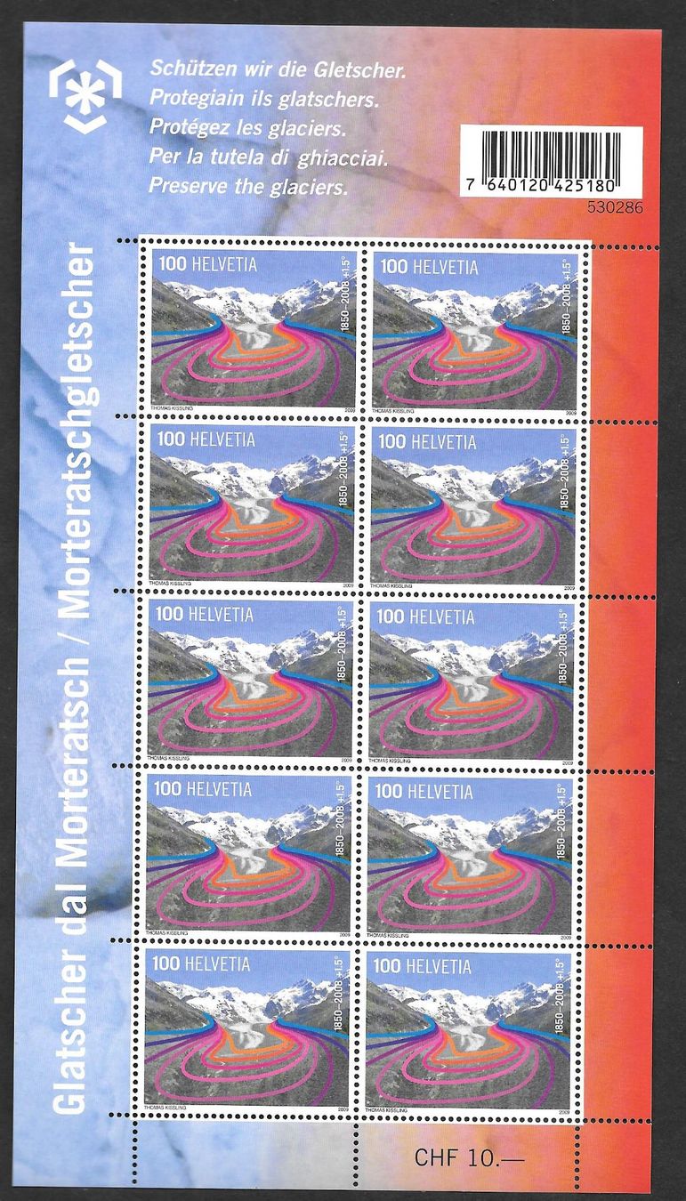 Tutti i francobolli: Kleinbogen 1300 Schutz der Gletscher ** 5.3.2009 – Nuovo (secondo la descrizione) da Olten venduto da clotaldi