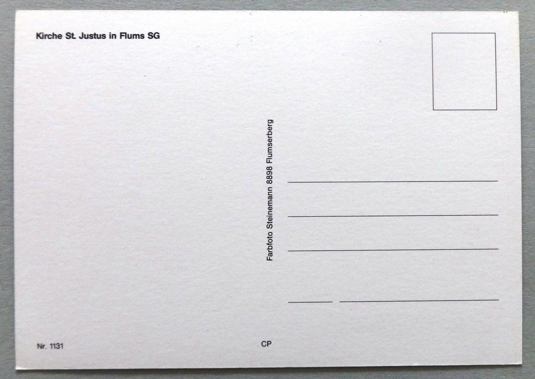 Cartoline postali: Kirche St. Justus in Flums SG – Usato da Fétigny venduto da Billy2miny 1