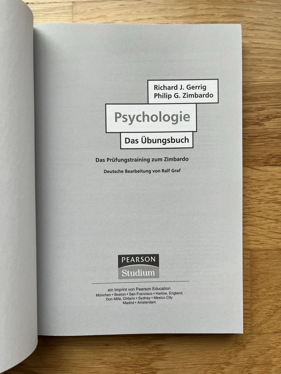 Libri: Übungsbuch zu Gerrig/Zimbardo – Usato da Zürich venduto da yeti044 1