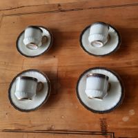 4 Espressotassen mit Unterteller Porzellan Paris