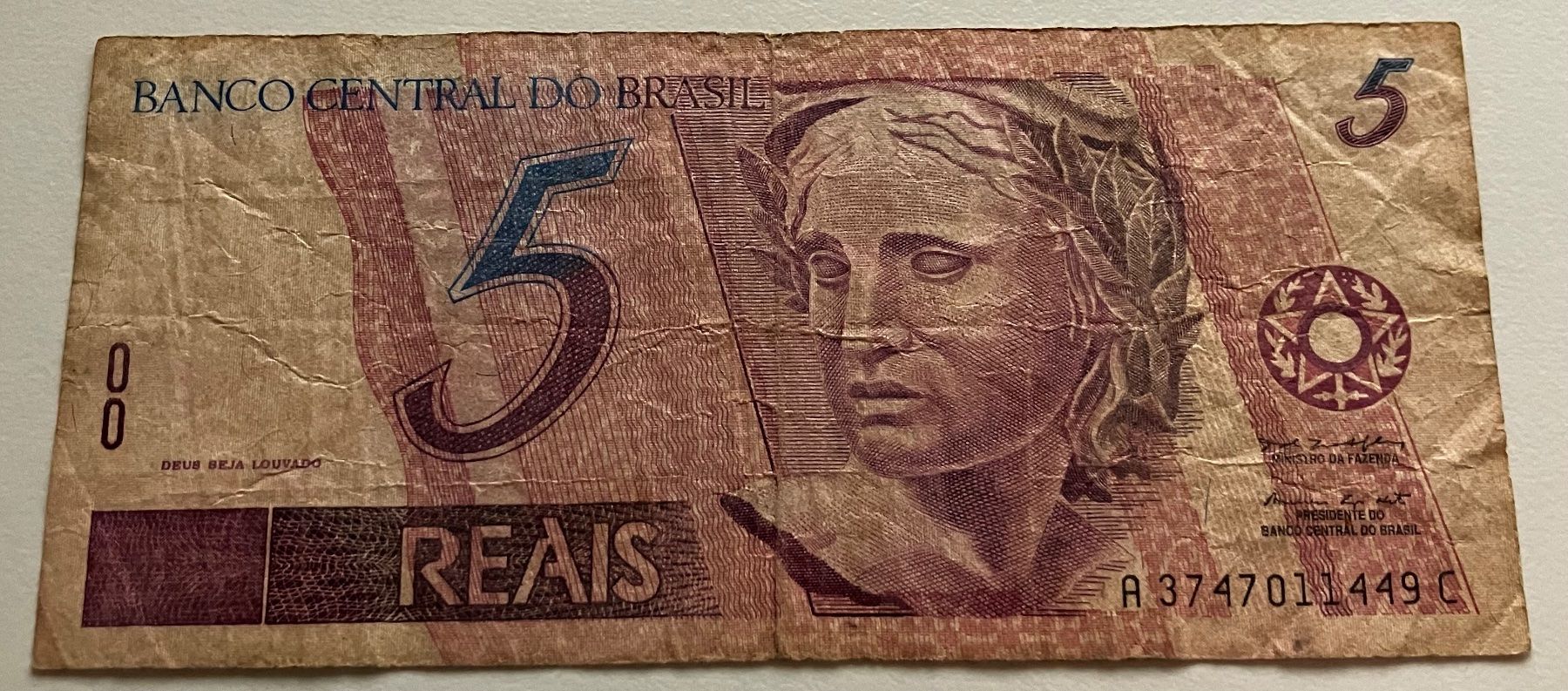 Billets de banque: Brasilien 5 Reals – D'occasion à Algetshausen par Carrhard