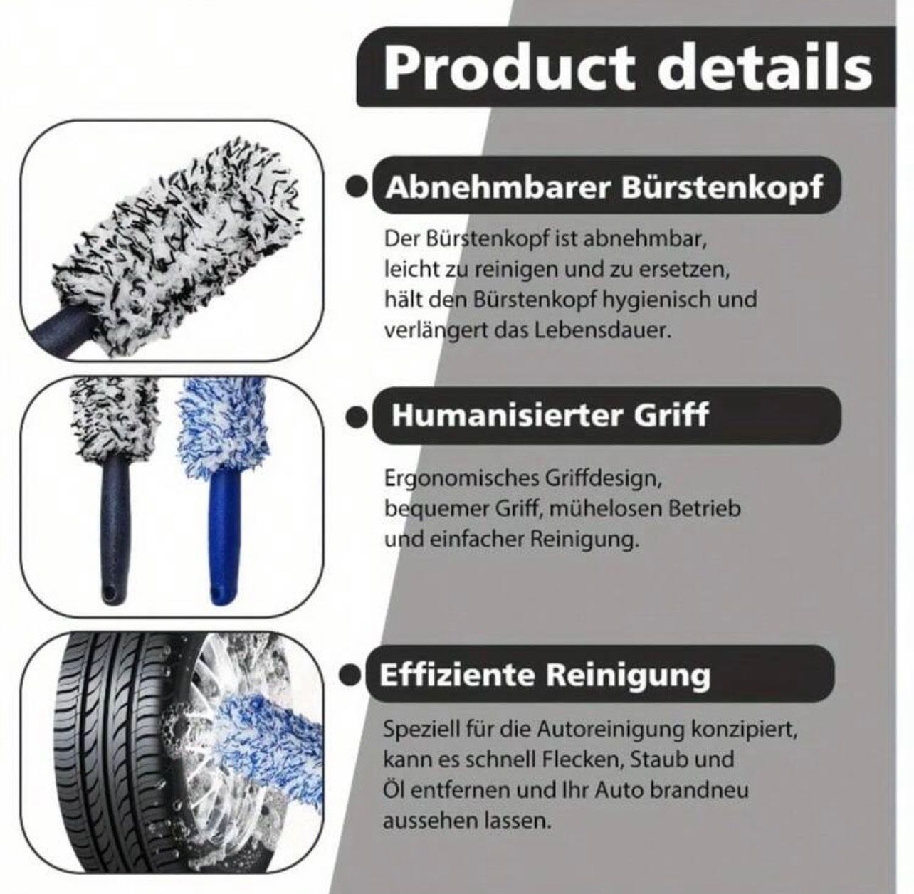 Altri articoli per la cura: Felgenreiniger mit Griff 2 Stueck neu – Nuovo e nell'imballaggio originale da Emmenbrücke venduto da engueteDeal 3