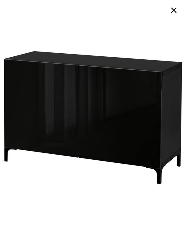 Ikea Sideboard Aufbewahrung mit Türen, Hochglanz schwarz Kaufen auf