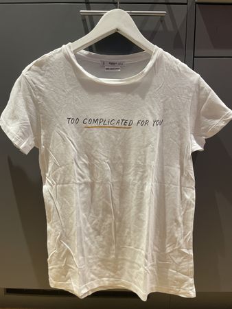 Weisses Print T-shirt von Mango, Gr. S