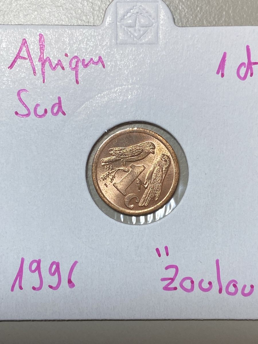 Tutti le monete: Afrique du Sud - 1 cent - 1996 "Zoulou"  – Usato da Payerne venduto da Mike1682