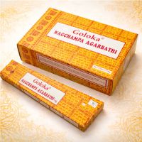 Räucherstäbchen Goloka Nag Champa 12x 16g Gelb Indien