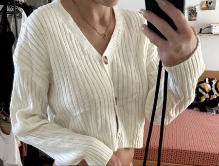 Strickjacke Weiss Gr. M Top Zustand Herbst