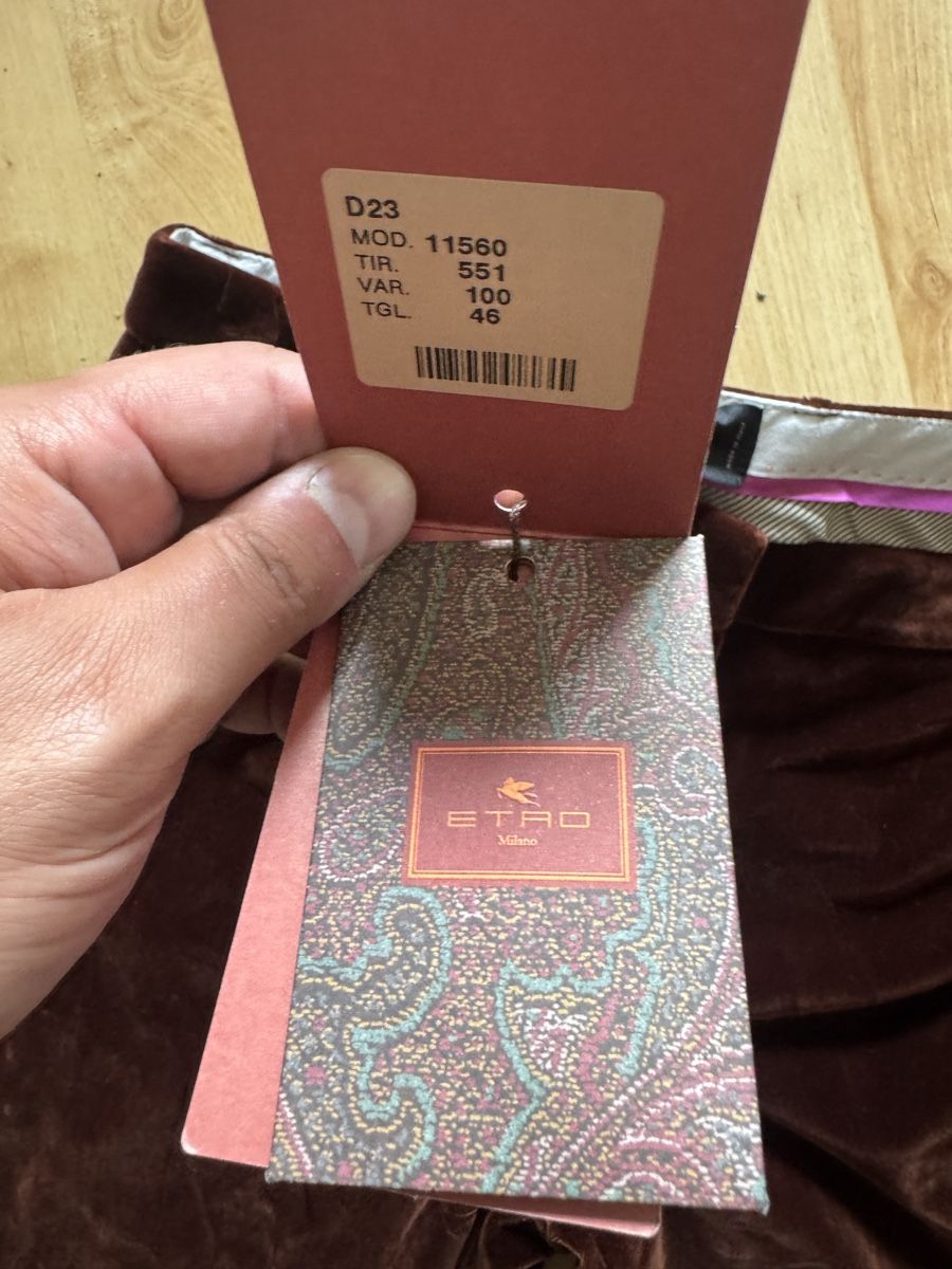 Etro Hosen: Etro Milano Damen Samthose Bordeaux Gr. 46  – Gebraucht aus Trübbach von s-a-t 1