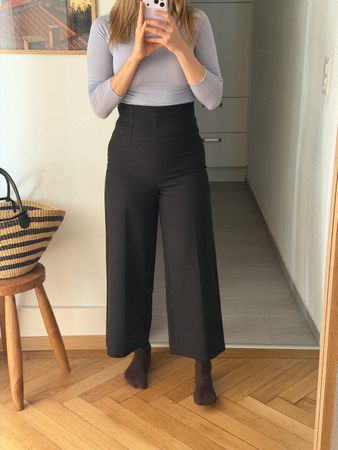 Zara Weite Stoffhose S schwarz