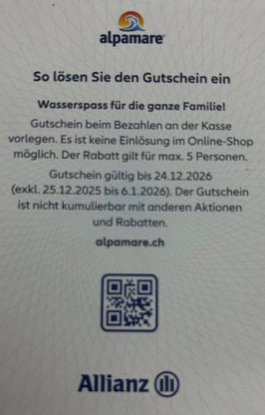 Buoni: Alpamare 20% Gutschein – Nuovo e nell'imballaggio originale da Burgdorf venduto da MCSchweizer88 1