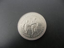 Isle of Man 1 Crown 1984 - Marathon Olympia LA 1984