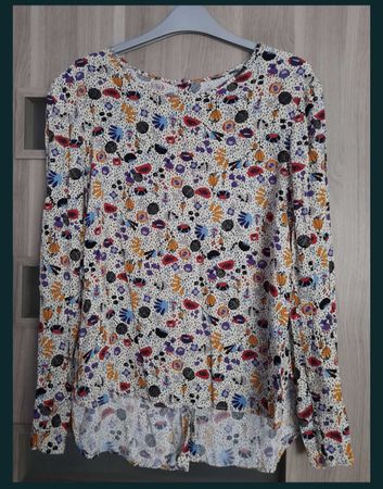 H&M Boho Floral Print Long Sleeve Blouse size 38 new