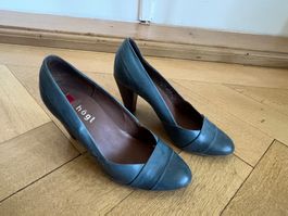 Elegante HÖGL Leder Pumps, Gr. 37, petrol-farben