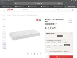 Matelas Pfister Wellbella Luna-Top 160 x 200 extra ferme