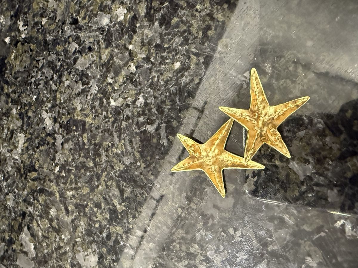 Orecchini pendenti & Orecchini a lobo: *NEU* Golden Starfish Stud Earrings – Nuovo (secondo la descrizione) da St. Gallen venduto da kka_l9wg 1