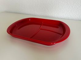 Keramik-Teller mit Fächern aus Japan (rot)