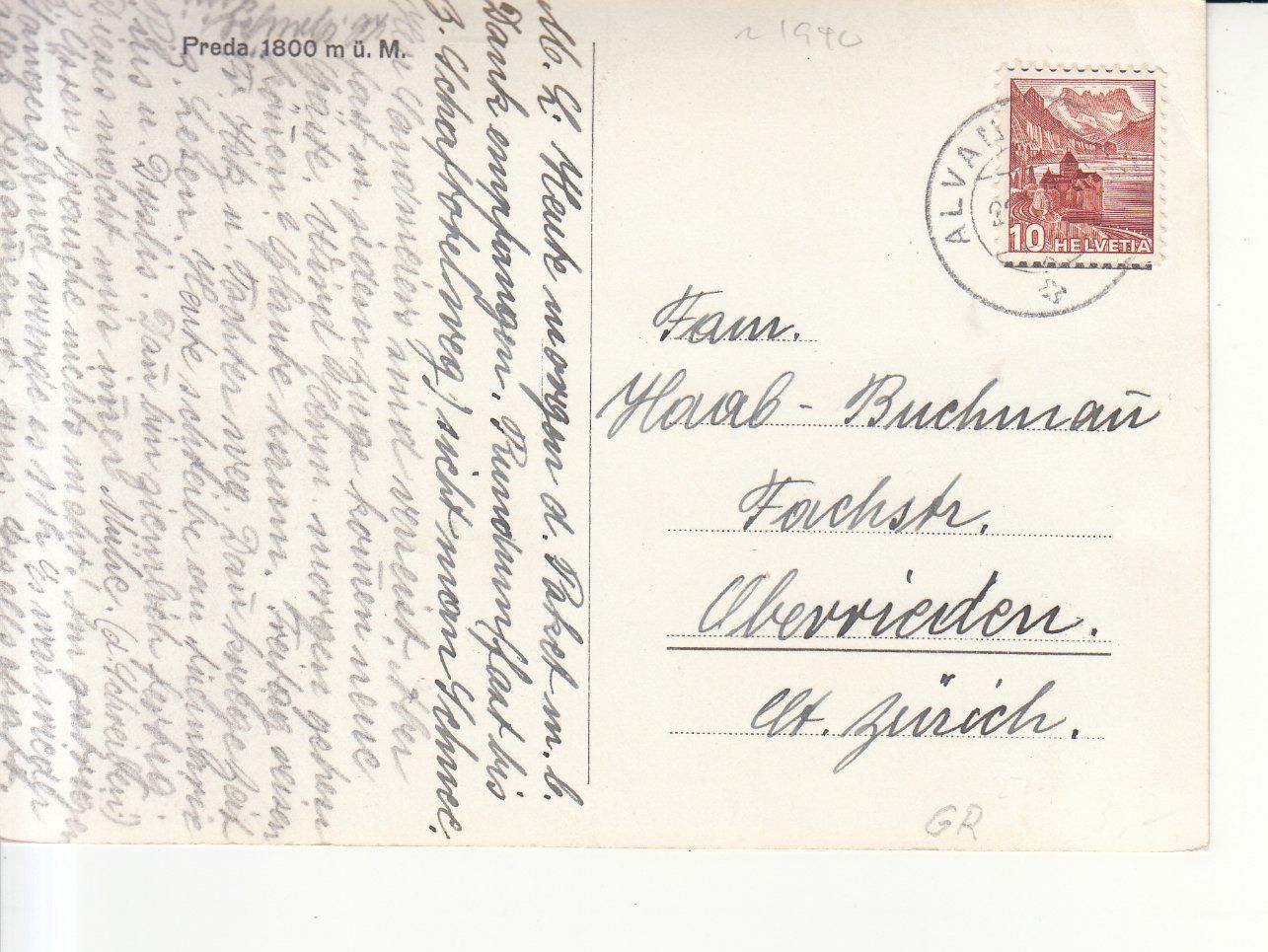 Cartoline postali: Preda 1942 – Usato da Bürglen TG venduto da StampGraf 1