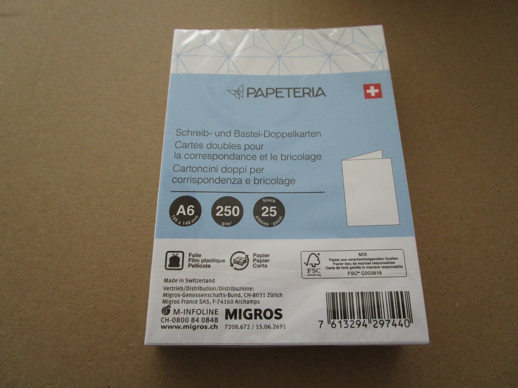 Karten: Schreib- und Bastel-Doppelkarten – Neu und originalverpackt aus Grenchen von Uhus15
