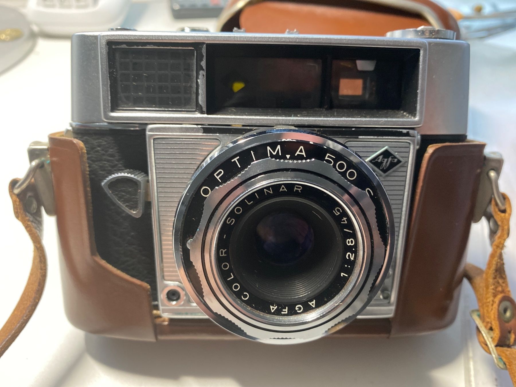 Agfa Kamera: Agfa Optima 500 S ab 1963 in brauner Ledertasche + plus – Gebraucht aus Abtwil SG von steph61 5