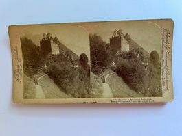 Stereo-Karte ca.1900 Ruine Unspunnen Interlaken