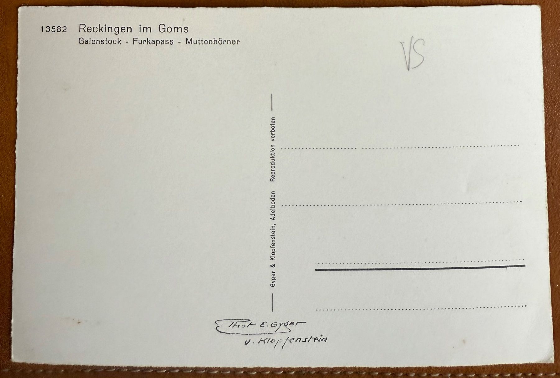 Cartoline postali: RECKINGEN - IM GOMS – Usato da Lutry venduto da Ediego 1