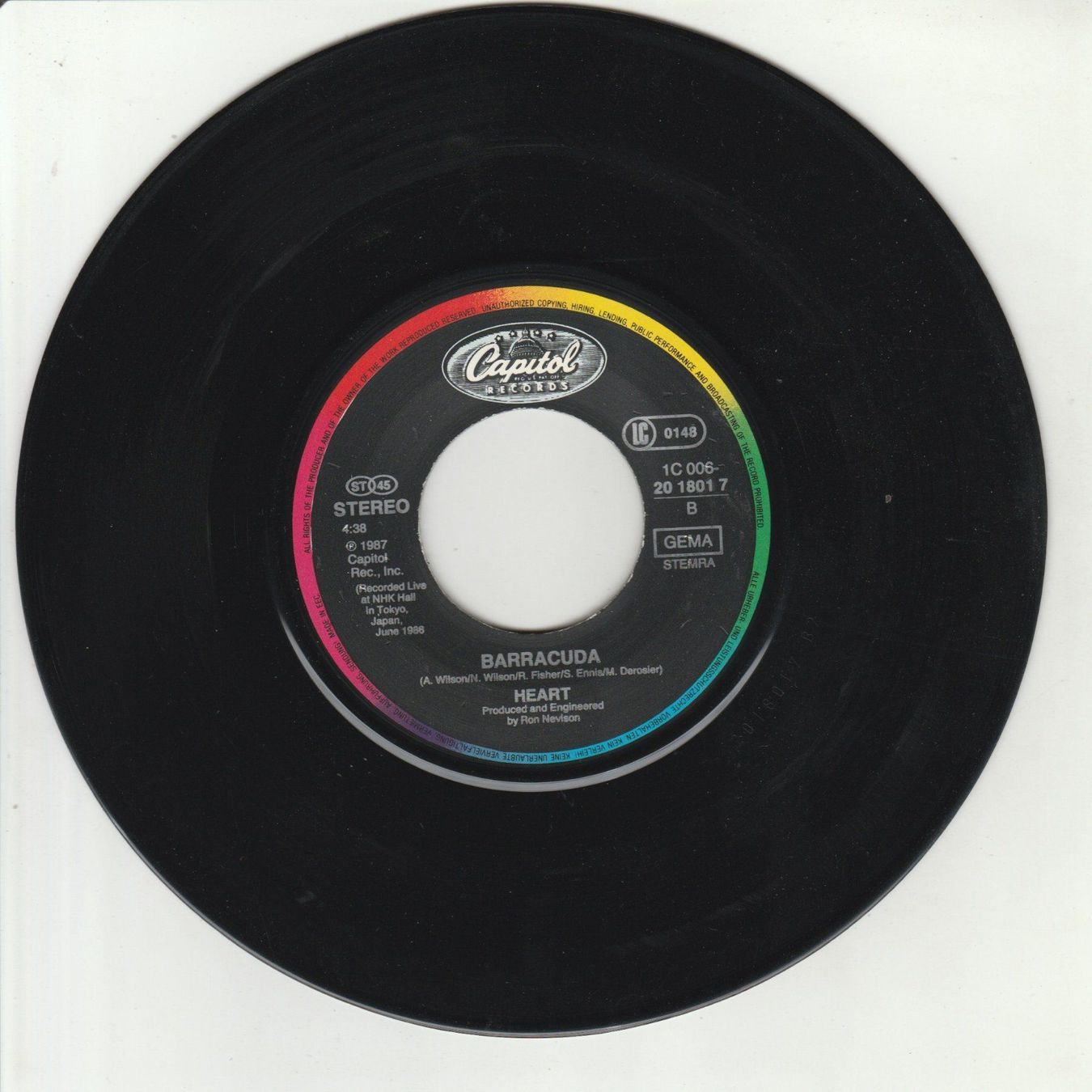 Schallplatten: Heart - Alone 7" Vinyl 1987 – Gebraucht aus Tübach von JamesStone 3