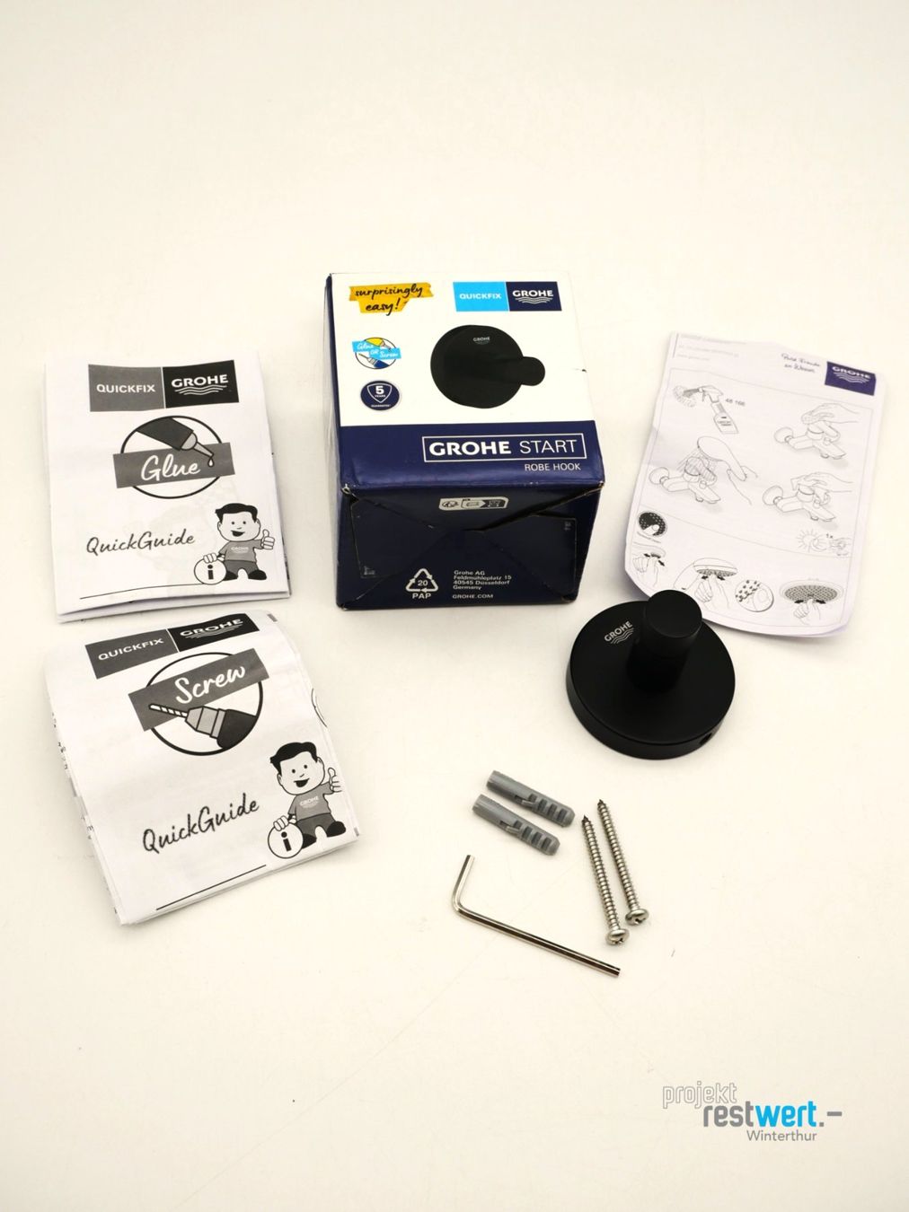 Grohe Portasciugamani: GROHE Bademantelhaken, schwarz – Nuovo (secondo la descrizione) da Winterthur venduto da Restwert_Winterthur