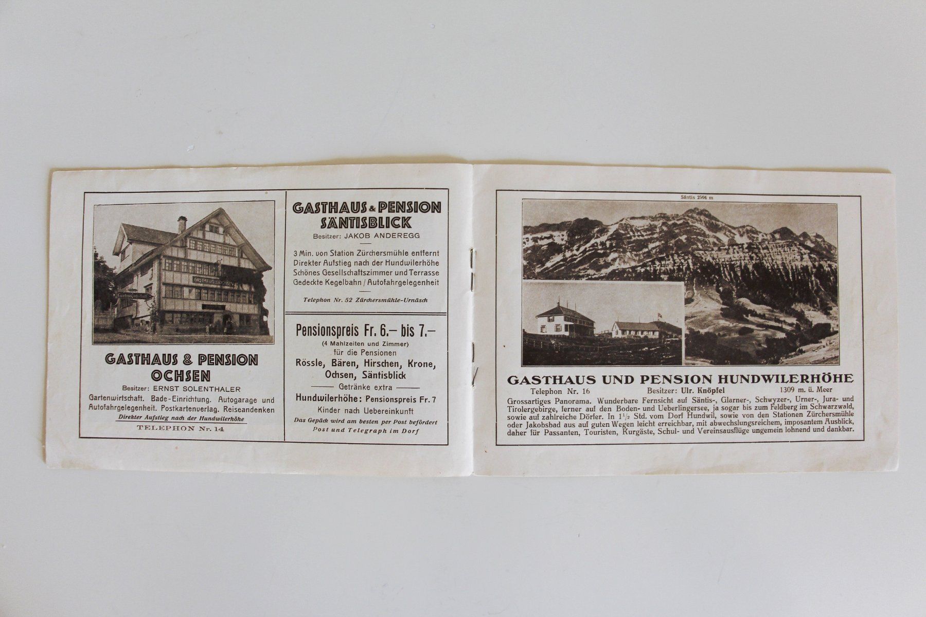 Cartoline postali: PROSPEKT "LUFTKURORT HUNDWIL" ca. 1925 WERBUNG – Usato da St. Gallen venduto da modernetc 3