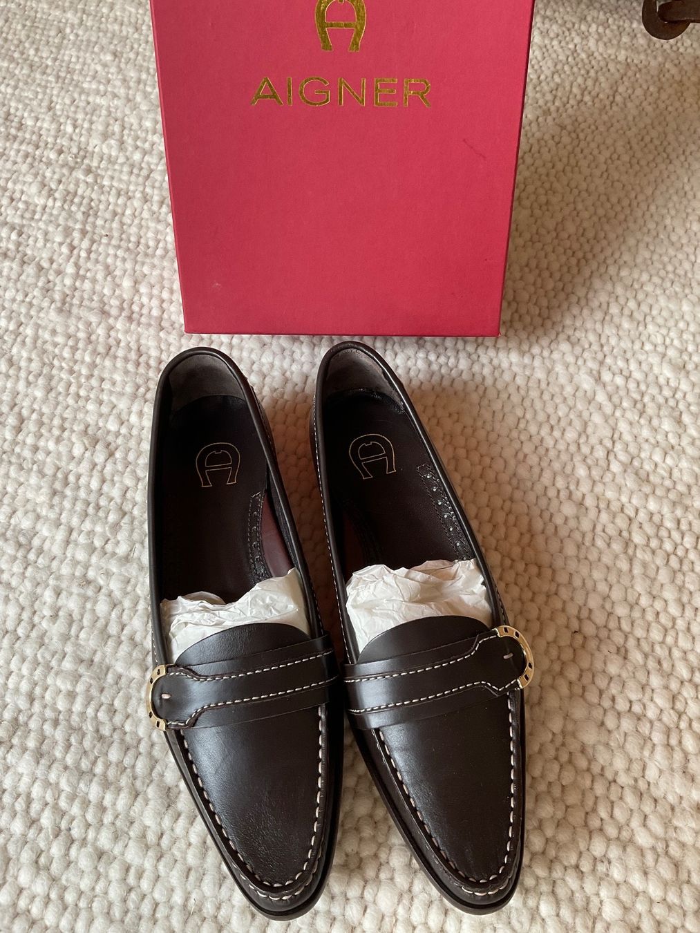 Aigner Damenschuhe: AIGNER LOAFER SLIPPER NP 409,- CHF ECHT LEDER – Neu und originalverpackt aus Scuol von Lotus2020 1