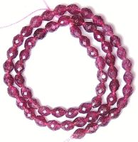 1 Strang echte natürliche Cherry-Quarz Perlen 6x5 mm facett.