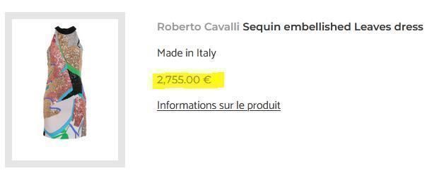 Roberto Cavalli Vestiti: Kleid / Robe à sequins Roberto Cavalli  .38 /40 – Nuovo (secondo la descrizione) da Collonges venduto da Auganien 1