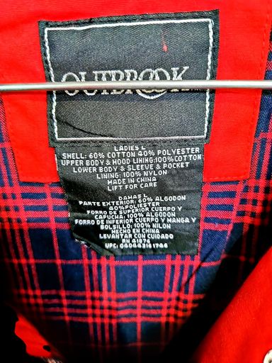 Jacken: Rote Outdoor-Windbreaker-Jacke mit Karofutter - Größe L – Gebraucht aus Zug von vinokilo 4