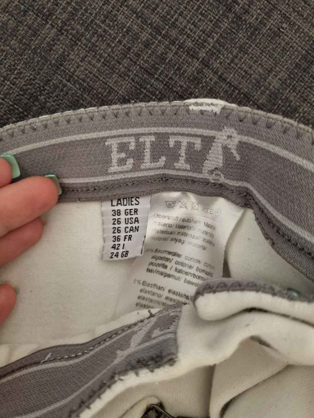 Hosen: Reithose grau, Vollbessatz von ELT Gr. 38 – Gebraucht aus Niederrohrdorf von sno_8hcp 1