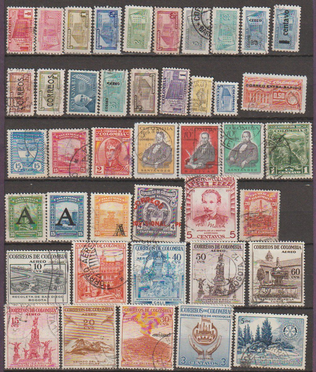 Tous les timbres: Colombie, divers thèmes, bon état – D'occasion à Crans-Montana par kira56 1
