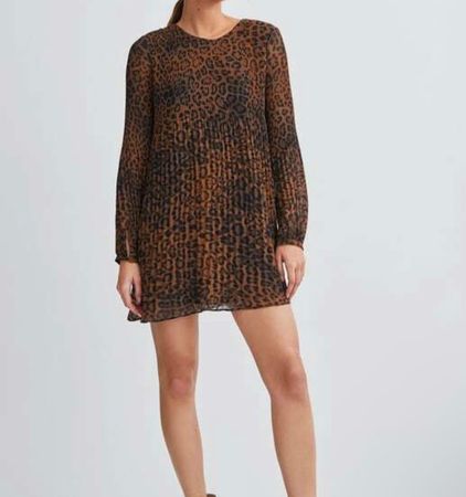 Kleid mit Leopardenmuster von ZARA Gr. L - Gratisversand