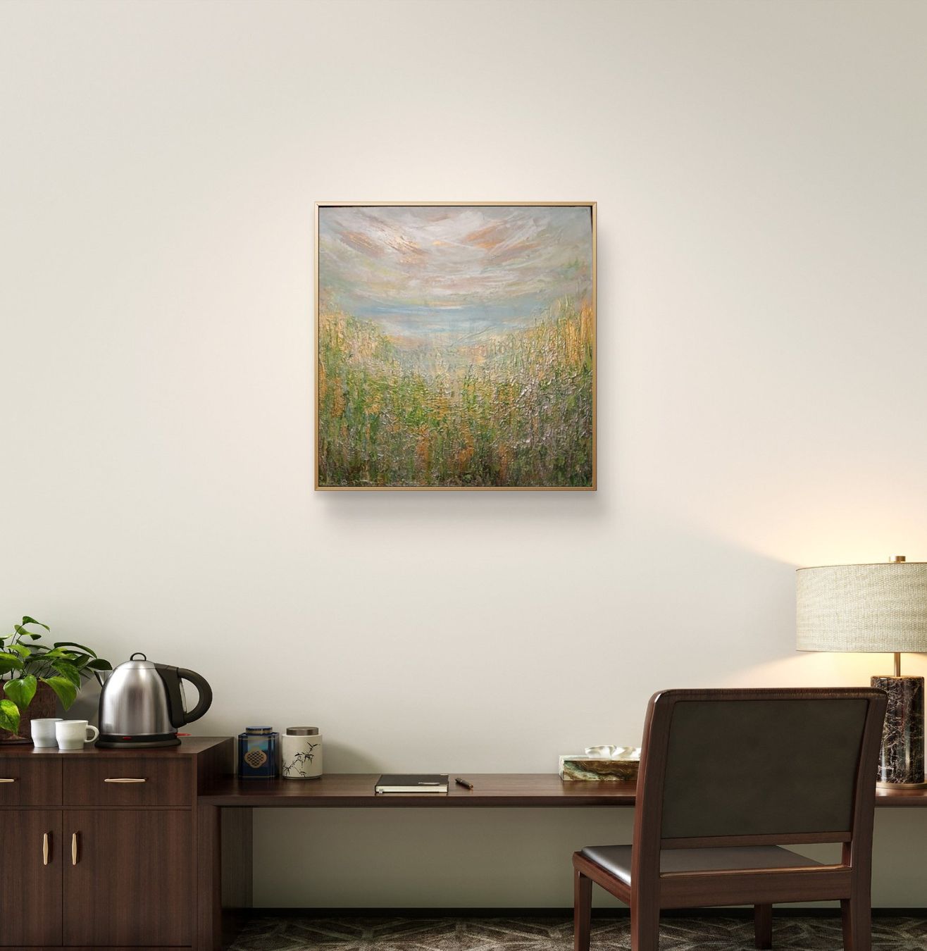 Dipinti: Originalgemälde, Landschaft mit Silber, Leinwand 40x40 cm – Nuovo e nell'imballaggio originale da Beinwil am See venduto da Superchance 4
