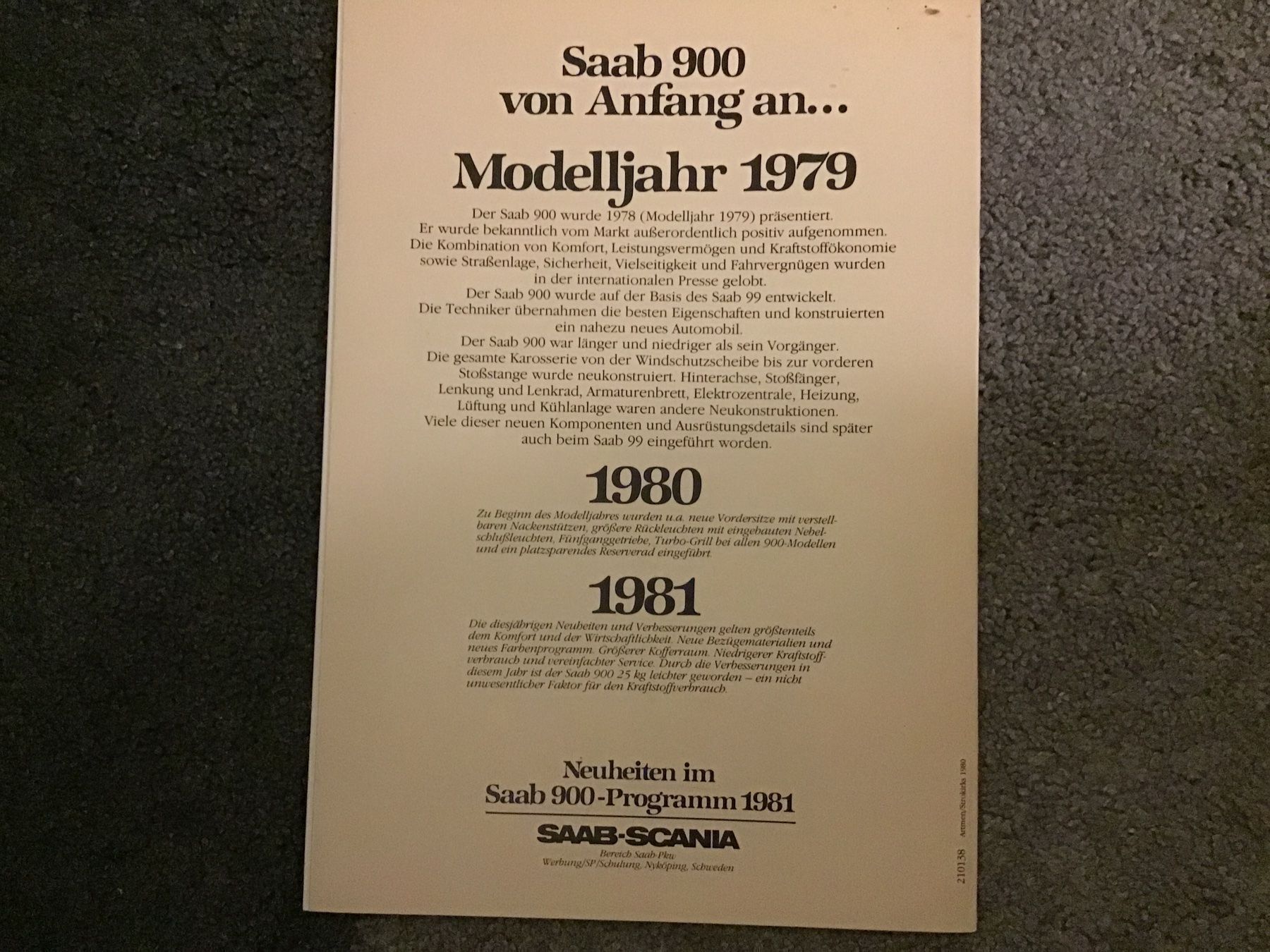 Saab Dokumente: Saab 900 Programm 1981 Verkaufsprospekt – Gebraucht aus Scherzingen von Starseller62 4