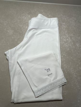 Leggings weiss mit Spitzenrand von No Name Gr. XS