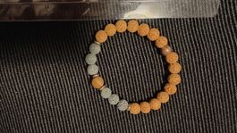 Lava Stein Armband, orange/grau, Top-Zustand!