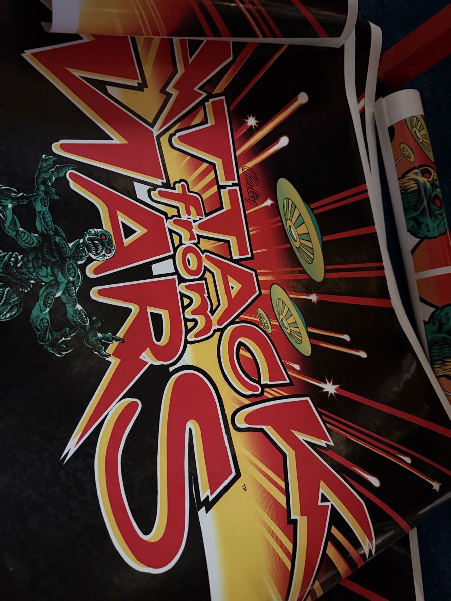 Flipper: Attack from Mars cabinet decals including head – Nuovo (secondo la descrizione) da Rothenburg venduto da churchst